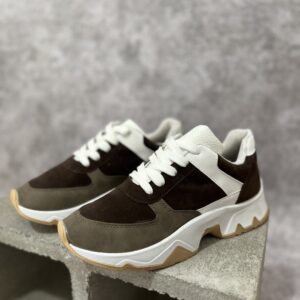 Zapatillas TALLIN blancas y chocolate